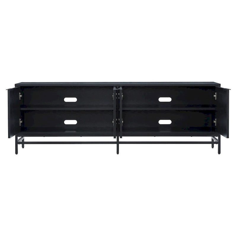 Meuble TV de 178 cm de large pour téléviseurs jusqu'à 198 cm, finition grain de bois