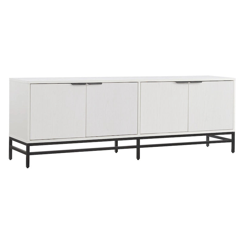 Meuble TV de 178 cm de large pour téléviseurs jusqu'à 198 cm, finition grain de bois