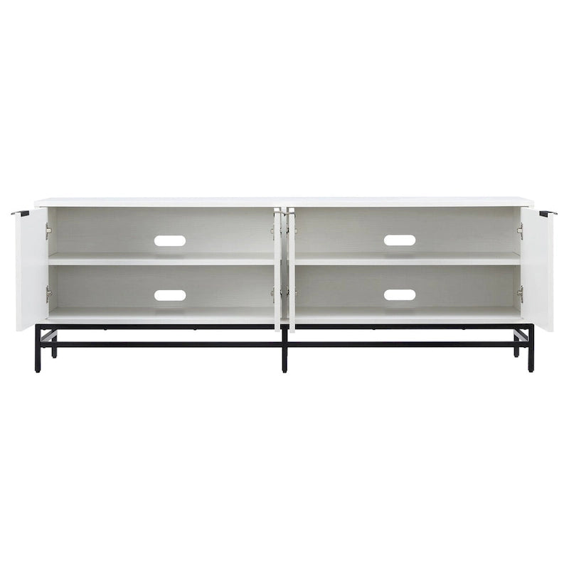 Meuble TV de 178 cm de large pour téléviseurs jusqu'à 198 cm, finition grain de bois