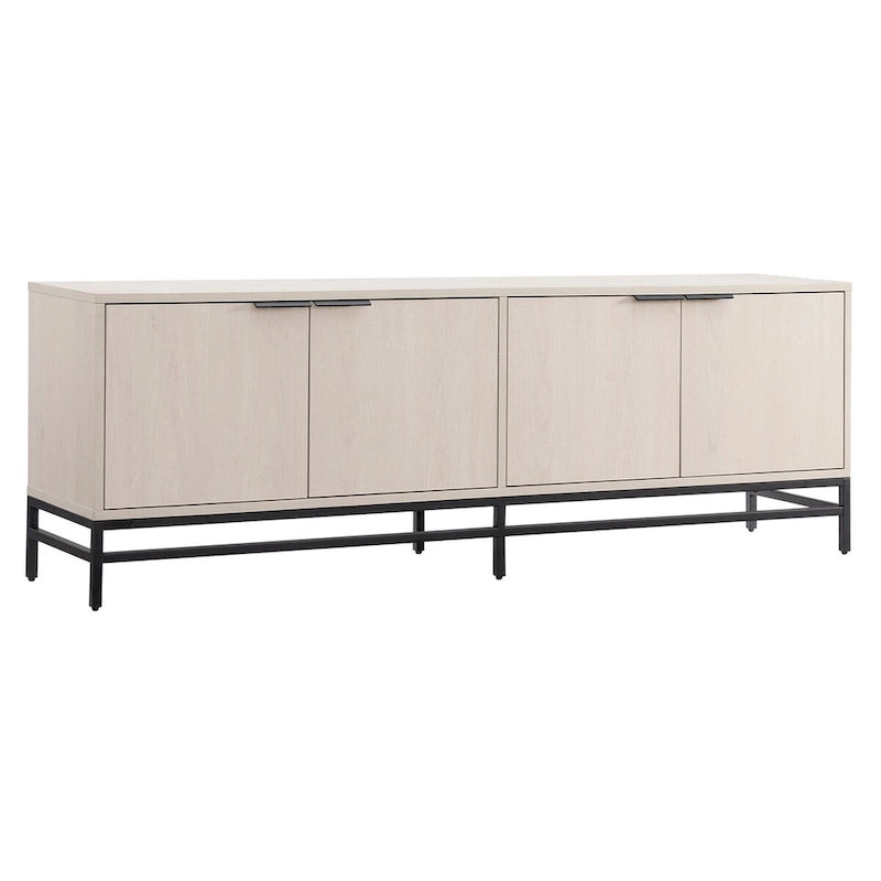 Meuble TV de 178 cm de large pour téléviseurs jusqu'à 198 cm, finition grain de bois