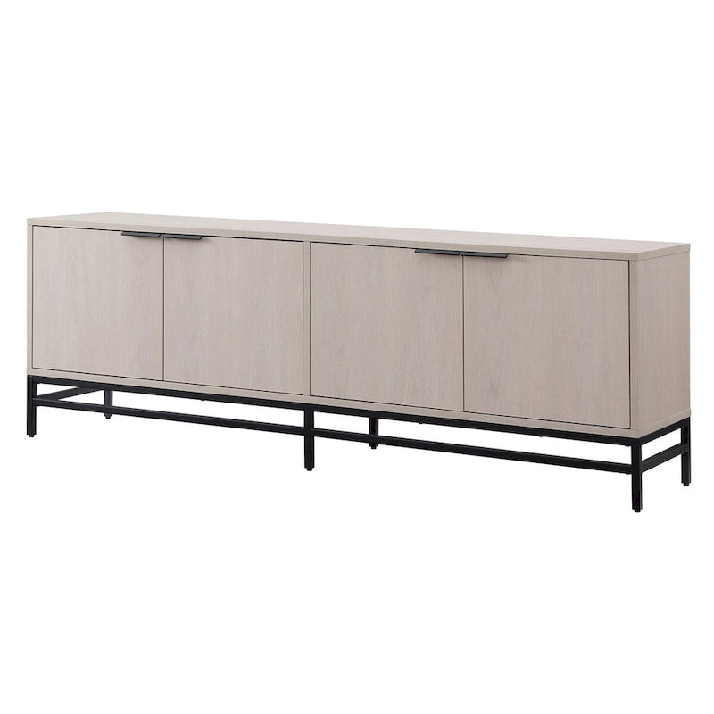 Meuble TV de 178 cm de large pour téléviseurs jusqu'à 198 cm, finition grain de bois