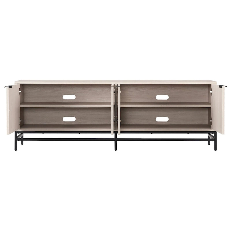 Meuble TV de 178 cm de large pour téléviseurs jusqu'à 198 cm, finition grain de bois