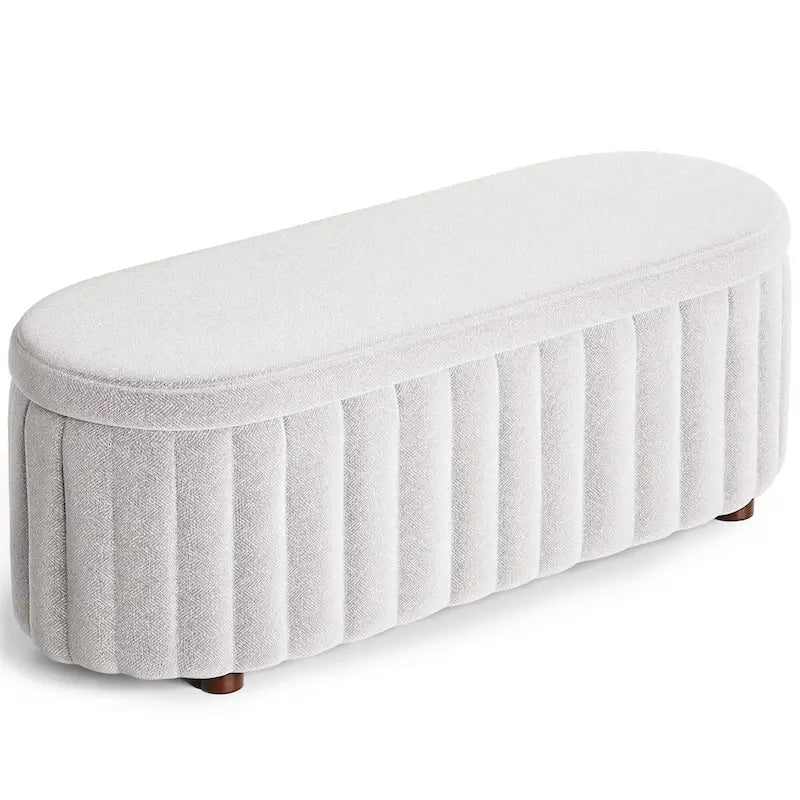 46.1 Banc de rangement rembourré avec charnière de sécurité pour chambre à coucher, salon, entrée