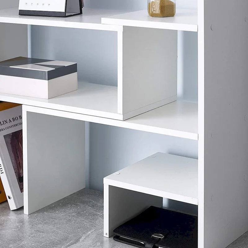 Étagère de bureau compacte et réglable pour dortoir - Blanche