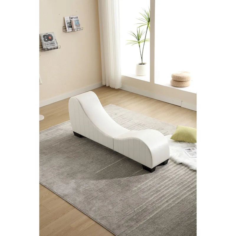 Chaise longue de yoga incurvée en similicuir moderne pour l'étirement et la relaxation