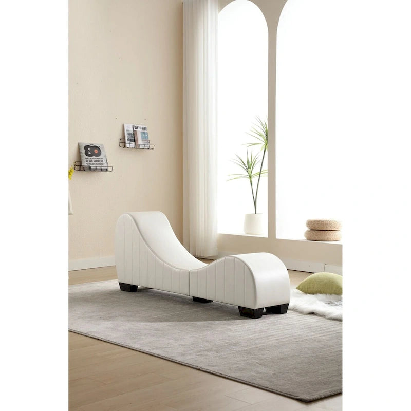 Chaise longue de yoga incurvée en similicuir moderne pour l'étirement et la relaxation