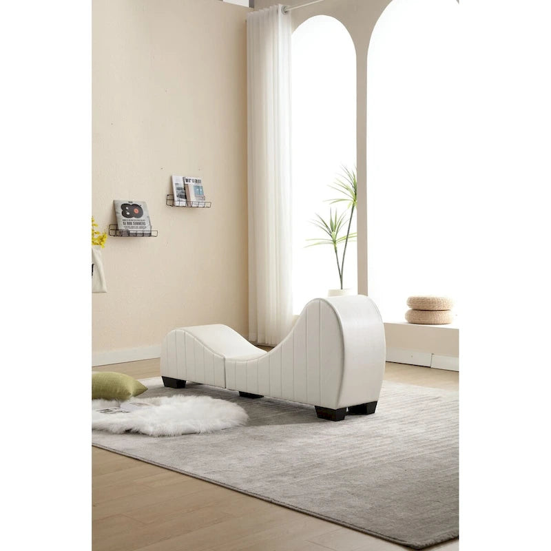 Chaise longue de yoga incurvée en similicuir moderne pour l'étirement et la relaxation