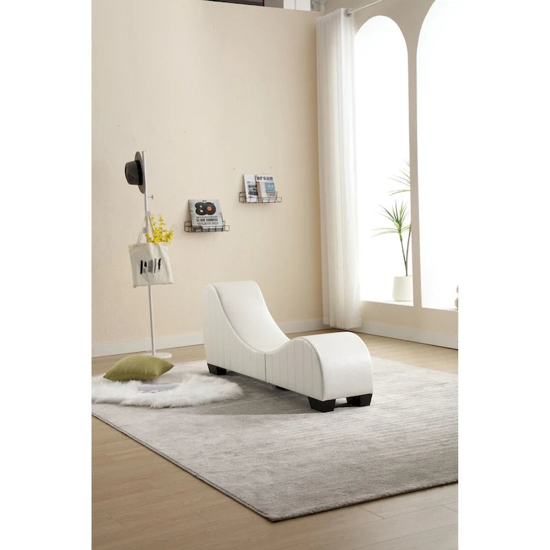 Chaise longue de yoga incurvée en similicuir moderne pour l'étirement et la relaxation