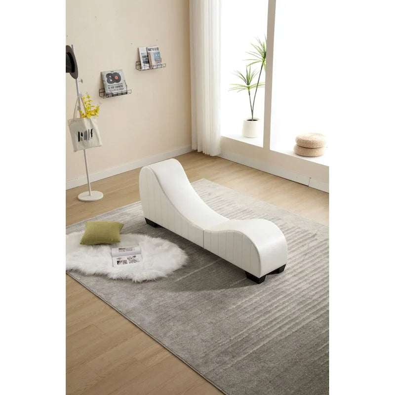 Chaise longue de yoga incurvée en similicuir moderne pour l'étirement et la relaxation