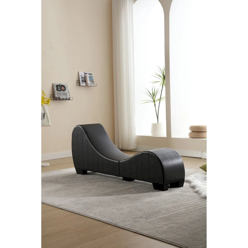 Chaise longue de yoga incurvée en similicuir moderne pour l'étirement et la relaxation