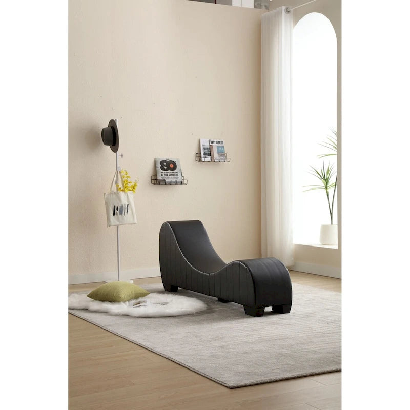Chaise longue de yoga incurvée en similicuir moderne pour l'étirement et la relaxation
