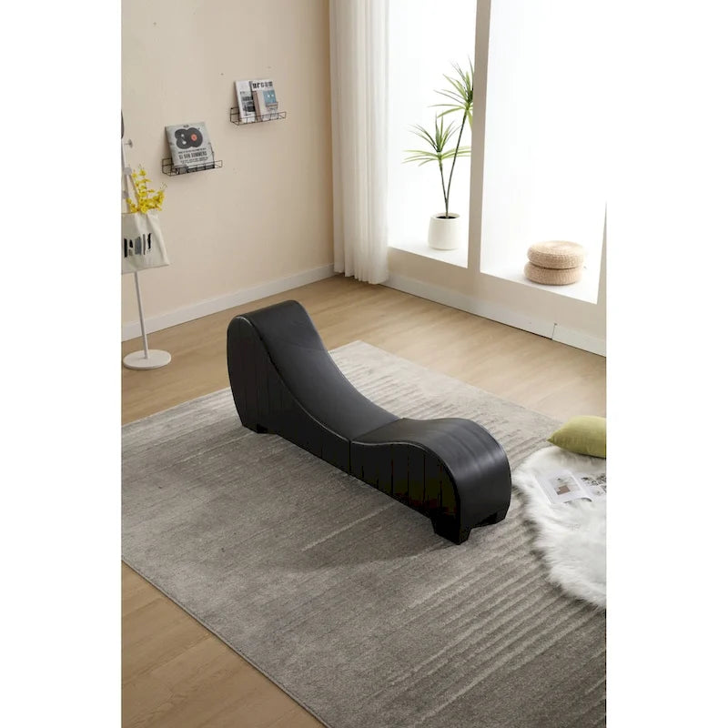 Chaise longue de yoga incurvée en similicuir moderne pour l'étirement et la relaxation