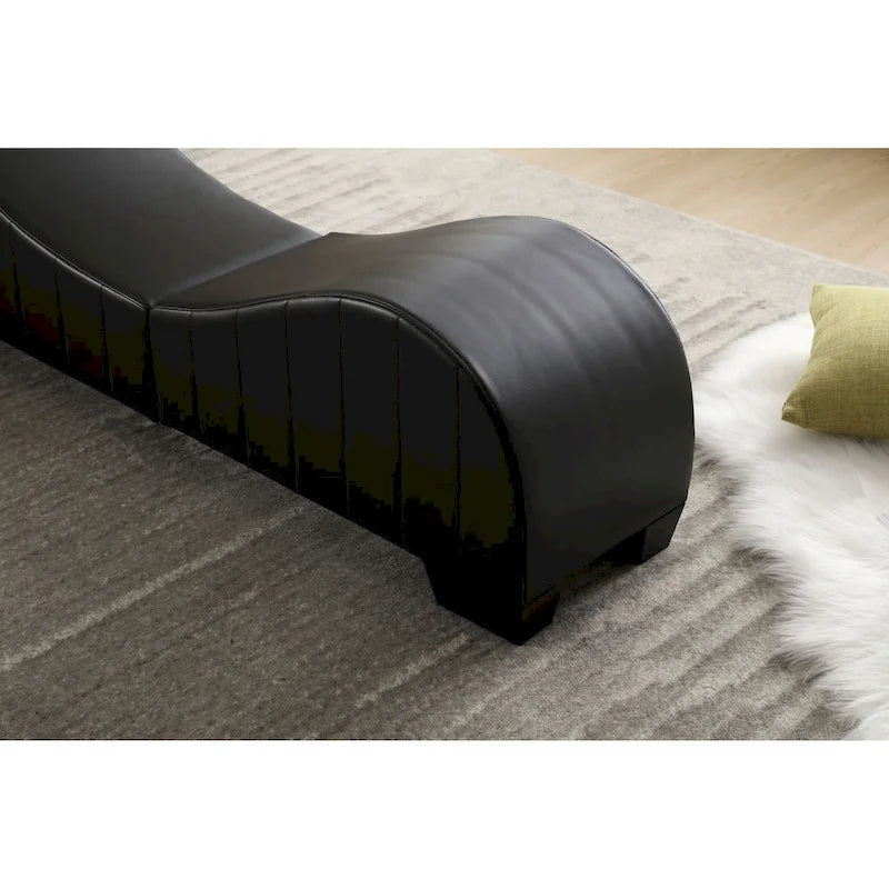 Chaise longue de yoga incurvée en similicuir moderne pour l'étirement et la relaxation