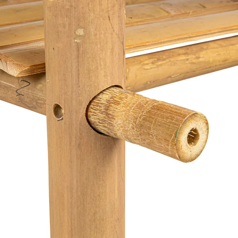 Table d'appoint en bambou à 2 étagères